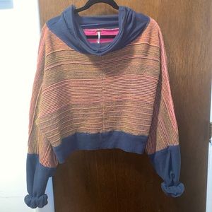 SOLD Free People Cowl Neck Striped Sweater